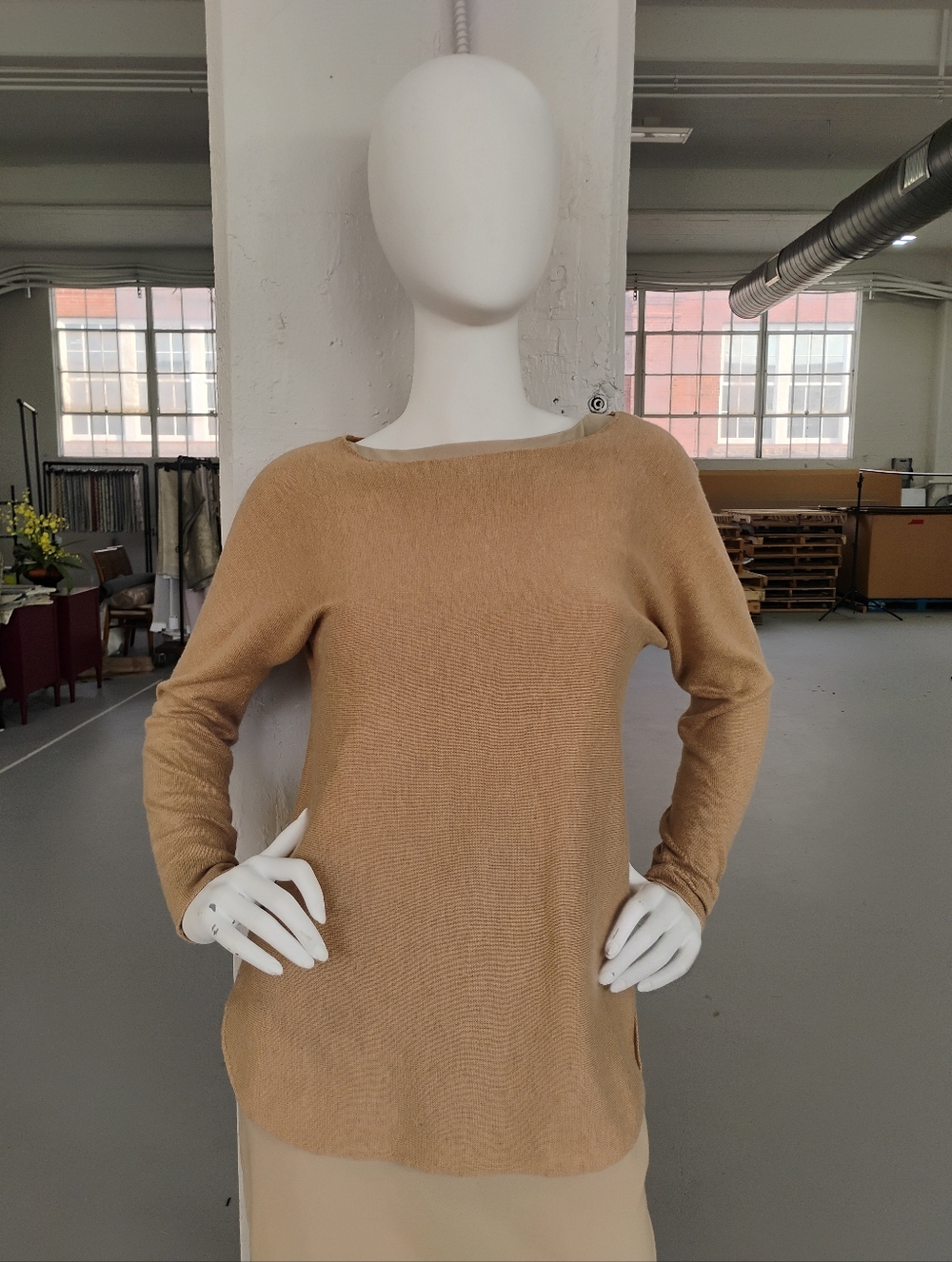 Classic Lightweight Knit Sweater in Camel